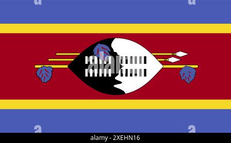 SWASILAND Flag Vektor Illustration, offizielle Farbe, Nationalflagge, Symbol der Nation, Regierung, Flaggenvektor, Flaggendarstellung, isolierte Flagge Stock Vektor