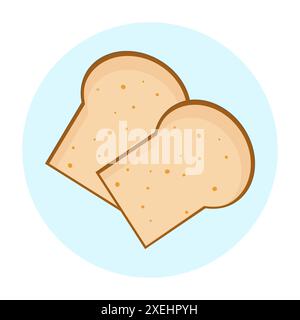 Zwei Scheiben Cartoon Brot Symbol Stock Vektor