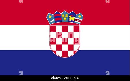 CROATIA Flag Vektor Illustration, offizielle Farbe, Nationalflagge, Symbol der Nation, Regierung, Vektor, Abbildung, isolierte Markierung Stock Vektor