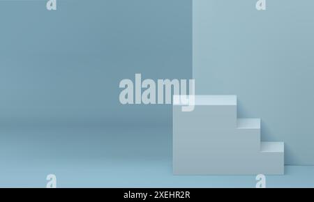3D Treppenstufen Leiter Sockelbau Fortschritt nach oben Richtung Erfolg Leistung realistische Vektor-Illustration. Treppenpodium Archite Stock Vektor