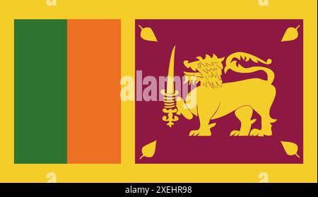 SRI LANKA Flag Vektor Illustration, offizielle Farbe, Nationalflagge, Symbol der Nation, Regierung, Vektor, Abbildung, isolierte Markierung Stock Vektor