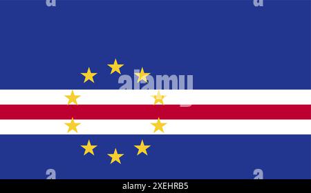 CAPE VERDE Flag Vektor Illustration, offizielle Farbe, Nationalflagge, Symbol der Nation, Regierung, Vektor, Abbildung, isolierte Markierung Stock Vektor