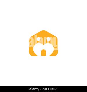 Love Home People Logodesign. Logo Für Heimpflege Stock Vektor