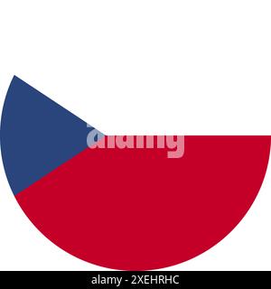 CZECH REPUBLIC Flag in Circle Vektorillustration, offizielle Farbe, Nationalflagge, Symbol der Nation, Regierung, Vektor, Abbildung, isolierte Markierung Stock Vektor