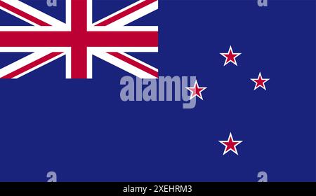 NEW ZEALAND Flag Vektor Illustration, offizielle Farbe, Nationalflagge, Symbol der Nation, Regierung, Vektor, Abbildung, isolierte Markierung Stock Vektor