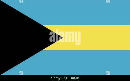 BAHAMAS Flag Vektor Illustration, offizielle Farbe, Nationalflagge, Symbol der Nation, Regierung, Vektor, Abbildung, isolierte Markierung Stock Vektor