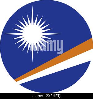 MARSHALL ISLANDS Flag in Circle Vektor Illustration, offizielle Farbe, Nationalflagge, Symbol der Nation, Regierung, Vektor, Abbildung, isolierte Markierung Stock Vektor