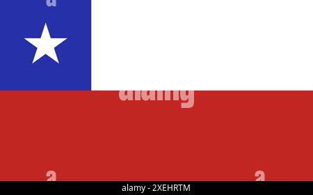 CHILE Flag Vektor Illustration, offizielle Farbe, Nationalflagge, Symbol der Nation, Regierung, Vektor, Abbildung, isolierte Markierung Stock Vektor