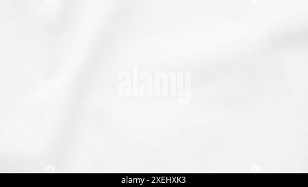 Bio-Stoff Baumwolle Hintergrund Weiße Leinenleinen Leinwand zerknittert natürliche Baumwolle Stoff natürliche handgemachte Leinen von oben Ansicht Hintergrund org Stockfoto
