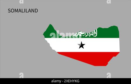 Somaliland Flaggenkarte, offizielle Farbe mit Anteil, vollständig editierbare Illustration, Vektor, Flagge, Regierung, Nationalflagge, Patriotismus Stock Vektor