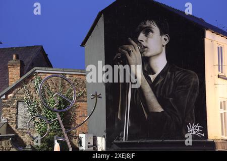 Ian Curtis Gedenkgemälde, Macclesfield Stockfoto