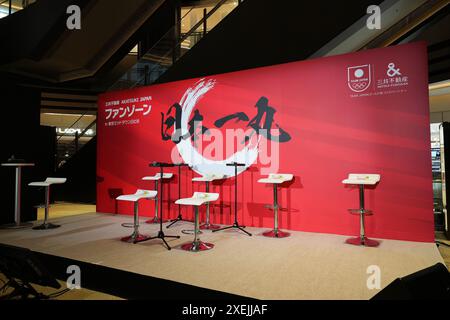 Tokio, Japan. Juni 2024. Allgemeine Ansicht Basketball : Absendezeremonie der japanischen Nationalmannschaft für die Olympischen Spiele 2024 in Tokio, Japan . Quelle: AFLO SPORT/Alamy Live News Stockfoto