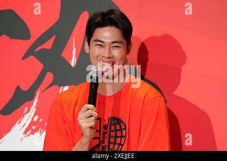 Tokio, Japan. Juni 2024. Ren Kanechika (JPN) Basketball : Absendezeremonie der japanischen Nationalmannschaft für die Olympischen Spiele 2024 in Tokio, Japan. Quelle: AFLO SPORT/Alamy Live News Stockfoto