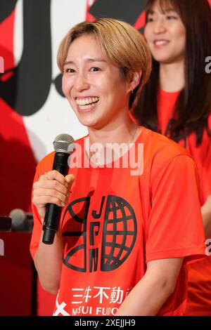 Tokio, Japan. Juni 2024. Saori Miyazaki (JPN) Basketball : Absendezeremonie der japanischen Nationalmannschaft für die Olympischen Spiele 2024 in Tokio, Japan. Quelle: AFLO SPORT/Alamy Live News Stockfoto