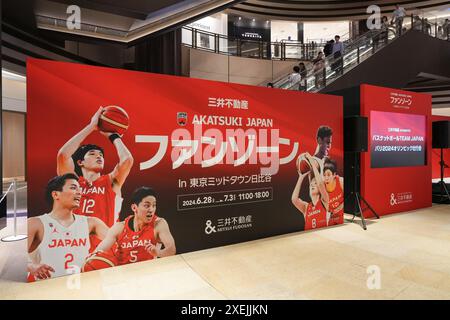 Tokio, Japan. Juni 2024. Allgemeine Ansicht Basketball : Absendezeremonie der japanischen Nationalmannschaft für die Olympischen Spiele 2024 in Tokio, Japan . Quelle: AFLO SPORT/Alamy Live News Stockfoto