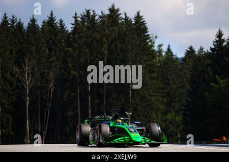 Spielberg, Österreich. Juni 2024. 05 MALONY Zane (Bar), Rodin Motorsport, Dallara F2 2024, Action während der 7. Runde der FIA Formel 2 Meisterschaft 2024 vom 28. Bis 30. Juni 2024 auf dem Red Bull Ring, in Spielberg, Österreich - Foto Xavi Bonilla/DPPI Credit: DPPI Media/Alamy Live News Credit: DPPI Media/Alamy Live News Credit: DPPI Media/Alamy Live News Stockfoto
