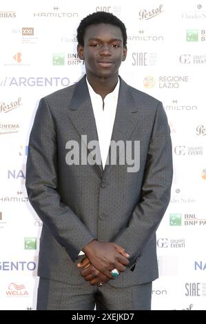 Seydou Sarr bei der Verleihung der Nastri d'Argento 2024 im Museo nazionale delle arti del XXI secolo. Rom, 27.06.2024 Stockfoto