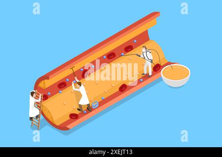 3D Isometrische flache konzeptionelle Illustration von hohem Cholesterin, Gesundheitswesen und Medizin 3D Isometrische flache konzeptionelle Illustrati Stockfoto