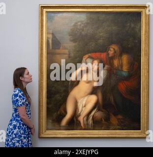 Sotheby's, London, Großbritannien. Juni 2024. Sotheby's Old Masters Evening Sale findet am 3. Juli statt. Zu den Top Loses gehören Michel-Honoré Bounieu, Bathsheba in ihrem Bad. Geschätzte £12.000-18.000. Quelle: Malcolm Park/Alamy Live News Stockfoto