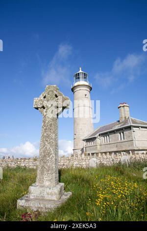 Leuchtturm, Lundy Island, Lundy, Bristol Channel, Großbritannien Stockfoto