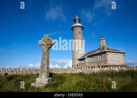 Leuchtturm, Lundy Island, Lundy, Bristol Channel, Großbritannien Stockfoto