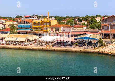 Keramoti, Blick auf den griechischen Hafen, Fähre nach Thassos Stockfoto