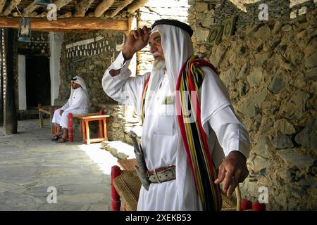 Alter Mann. Asir Rejal Al Almaa. Saudi-Arabien. Stockfoto