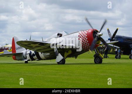 Republik, P-47D, Thunderbolt, 45-49192, G-THUN, Sywell, Luftanzeige, Stockfoto