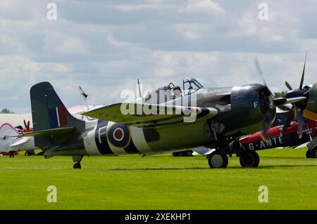 Grumman Martlet, (Wildcat) JV579, G-RUMW, Sywell Air Display, Northampton, England, Vereinigtes Königreich. Stockfoto