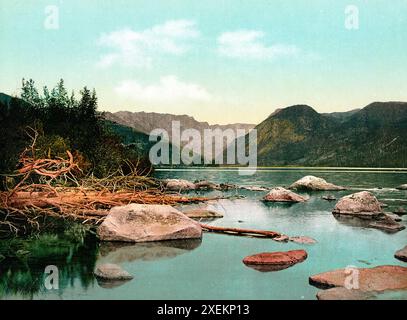 Lake d' Amalia, Wind River Mountains, Wyoming, Vereinigte Staaten, 1890, historische, digital restaurierte Reproduktion nach einem Original aus dem 19. Jahrhundert / Lake d' Amalia, Wind River Mountains, Wyoming, Vereinigte Staaten, 1890, historische, digital restaurierte Reproduktion eines Originals aus dem 19. Jahrhundert Stockfoto