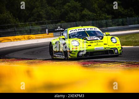 Stavelot, Belgien, 27.06.2024. 92 JAMINET Mathieu (fra), CAMPBELL Matt (aus), MAKOWIECKI Frederic (fra), Porsche 911 GT3 R, Action während des CrowdStrike 24 Stunden von Spa 2024, 2. Rennen des GT World Challenge Europe Endurance Cup 2024, 26. Bis 30. Juni 2024 auf dem Circuit de Spa-Francorchamps in Stavelot, Belgien Stockfoto