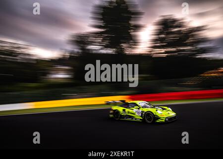 Stavelot, Belgien, 27.06.2024. 92 JAMINET Mathieu (fra), CAMPBELL Matt (aus), MAKOWIECKI Frederic (fra), Porsche 911 GT3 R, Action während des CrowdStrike 24 Stunden von Spa 2024, 2. Rennen des GT World Challenge Europe Endurance Cup 2024, 26. Bis 30. Juni 2024 auf dem Circuit de Spa-Francorchamps in Stavelot, Belgien Stockfoto