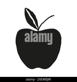 Handgezeichnete Apfelkritzelei. Farbige einfache Umrissdarstellung Stock Vektor