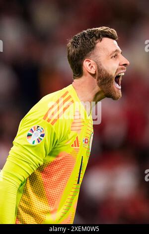 Köln, Deutschland. Juni 2024. Schottlands Torhüter Angus Gunn beim Fußball-Europameisterspiel 2024 zwischen Schottland und Schweizern im RheinEnergie Stadion Köln - Mittwoch, 19. Juni 2024. Sport - Fußball . (Foto: Fabio Ferrari/LaPresse) Credit: LaPresse/Alamy Live News Stockfoto