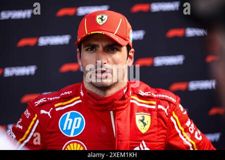 Spielberg, Autriche. Juni 2024. SAINZ Carlos (Spa), Scuderia Ferrari SF-24, Porträt während des Formel 1 Qatar Airways Austrian Grand Prix 2024, 11. Runde der Formel-1-Weltmeisterschaft 2024 vom 28. Bis 30. Juni 2024 auf dem Red Bull Ring, in Spielberg, Österreich - Foto Xavi Bonilla/DPPI Credit: DPPI Media/Alamy Live News Stockfoto