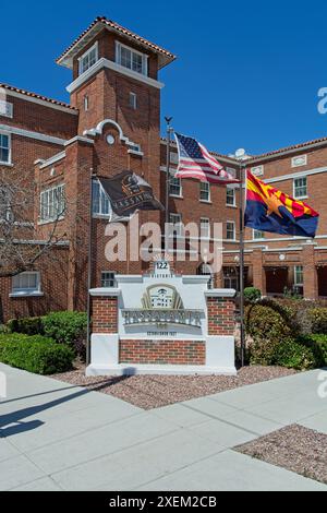 1927 Hassayampa Inn im spanischen Kolonialstil im Zentrum von Prescott Arizona – April 2024 Stockfoto