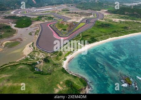 Mandalika International Street Circuit, eine Motorradrennstrecke entlang des Indischen Ozeans in Kuta, Indonesien Stockfoto