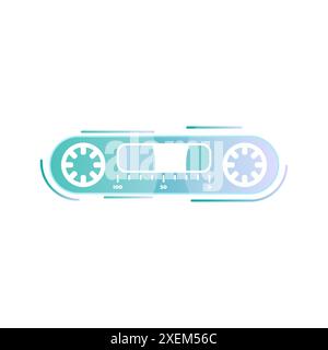 Vektor des Vintage-Kassettenspielers. Einfache Farbkassette auf weißem Hintergrund. Kassettenvorlage Vektor. Musikkassettenvektor. Stock Vektor