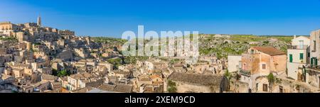Matera eine der ältesten Städte der Welt, Provinz Matera, die Sassi von Matera, Basilicata, Süditalien. Sassi. Die berühmte Stadt im Süden Stockfoto
