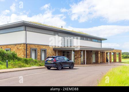 Eintritt zum Hauptklubhaus und Restaurant, Dundonald Links Golf Club, Irvine, Ayrshire, Schottland, Großbritannien Stockfoto