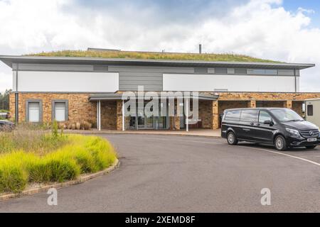 Eintritt zum Hauptklubhaus und Restaurant, Dundonald Links Golf Club, Irvine, Ayrshire, Schottland, Großbritannien Stockfoto