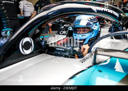 Spielberg, Autriche. Juni 2024. RUSSELL George (gbr), Mercedes AMG F1 Team W15, Porträt während des Formel 1 Qatar Airways Austrian Grand Prix 2024, 11. Runde der Formel-1-Weltmeisterschaft 2024 vom 28. Bis 30. Juni 2024 auf dem Red Bull Ring, in Spielberg, Österreich - Foto DPPI Credit: DPPI Media/Alamy Live News Stockfoto