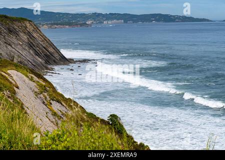 Klippen von Ciboure und Fort of Socoa Fischerhafen an der baskischen Küste, bekannt für schöne Architektur, Sandstrände, Küche, Südfrankreich, Basque Co Stockfoto