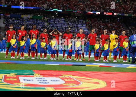 Portugiesisches Team beim Spiel der UEFA Euro 2024 zwischen den Nationalmannschaften Portugals und der Tschechischen Republik in der Red Bull Arena (Maciej Rogowski) Stockfoto