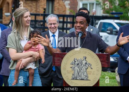 Detroit, Michigan - Präsident Bidens amerikanischer Rettungsplan kündigte eine zweite Finanzierungsrunde für Anzahlungen an Stockfoto