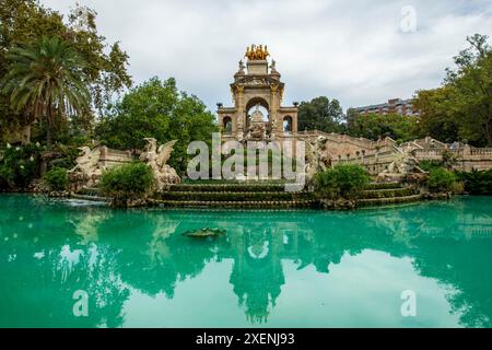 Der Hauptbrunnen im Parc de la Ciutadella (Citadel Park), barcelona, spanien. Stockfoto