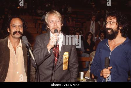 Martin Mull ist verstorben. Cheech Marin, Martin Mull und Tommy Chong bei Shooting Stars II im Pauley Pavilion in der UCLA am 1979. Oktober. Hinweis: Ralph Dominguez/MediaPunch Stockfoto