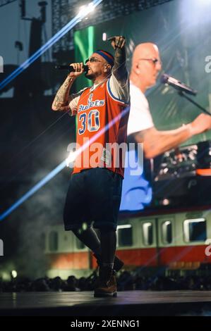 Musikkonzert - Club Dogo - San Siro GUE Pequeno während Club Dogo - San Siro, Musikkonzert in Milano, Italien, 28. Juni 2024 Milano San Siro Italien Copyright: XVincenzoxTascox/xLiveMediax LPM 1423270 Stockfoto