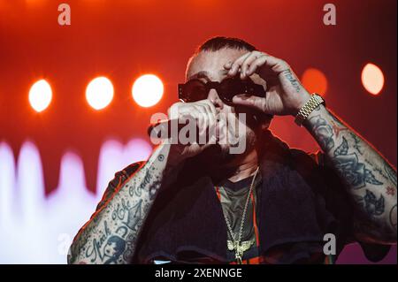 Musikkonzert - Club Dogo - San Siro GUE Pequeno während Club Dogo - San Siro, Musikkonzert in Milano, Italien, 28. Juni 2024 Milano San Siro Italien Copyright: XVincenzoxTascox/xLiveMediax LPM 1423266 Stockfoto