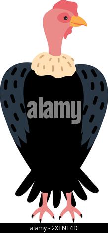 Cartoon mit Vorderansicht des andenkondors Stock Vektor